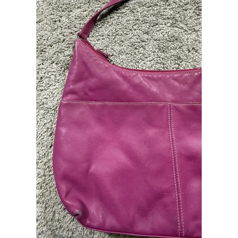 Lauren Ralph Lauren Fuchsia‎ Leather Hobo Shoulder Handbag Barbie Y2K Party Rich